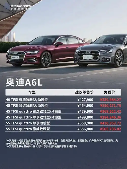 一汽奥迪最新留学生免税车价格_奥迪a4l社区_易车社区
