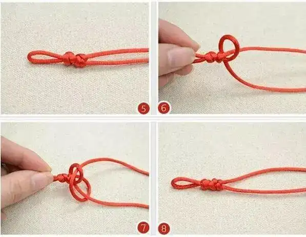 手绳编织:中国结编的红绳串珠手链,时尚又大气!