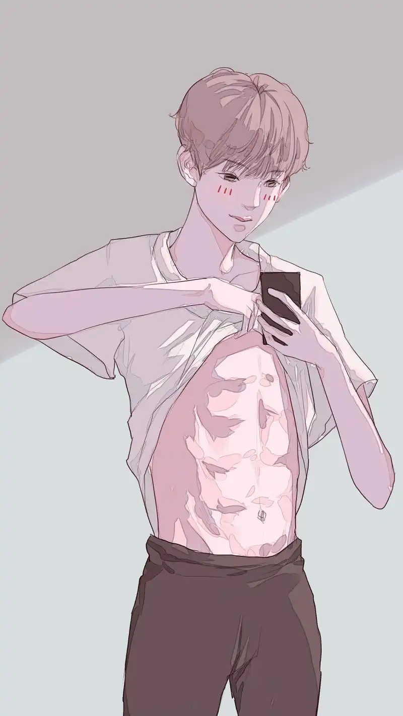 王源饭绘帅气腹肌照 get男孩的青春荷尔蒙