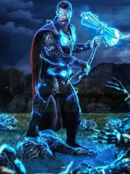 战神 漫威帅气无水印壁纸图鉴:图一雷神的动作,就像随时准备好去战斗