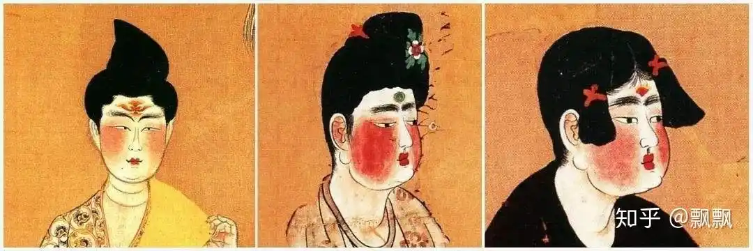 贴花黄"的"花黄"即指将金箔剪刻出花形,装饰在面部贴在额头上的叫花钿