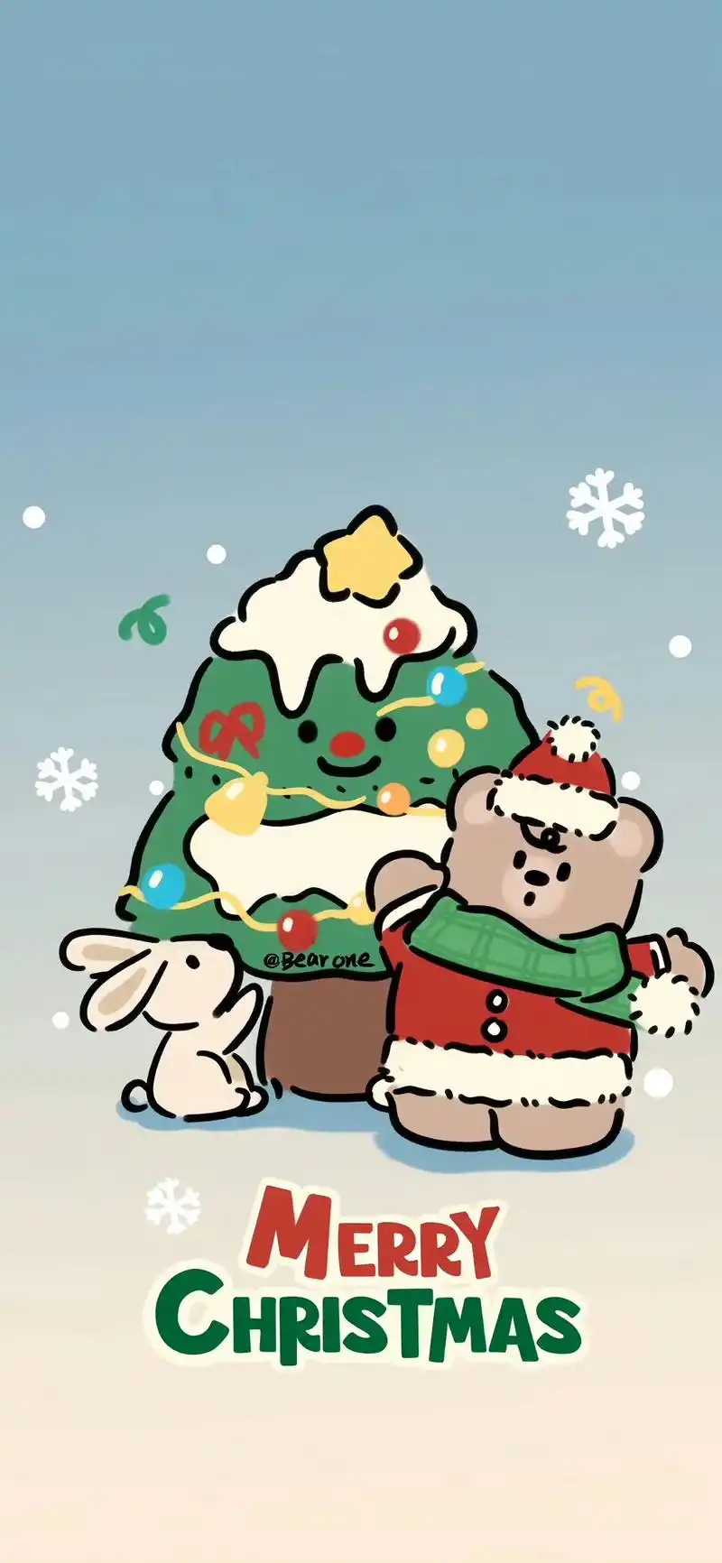 圣诞系列小熊壁纸来喽#萌到爆炸了99 #手机锁屏 #我又来送 - 抖音
