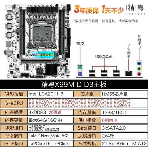 精粤x99m-d主板优惠价格207元