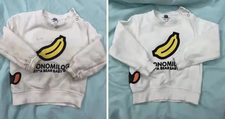 衣物脏成这样,竟然一泡就干净,还香香的!后悔没早买!