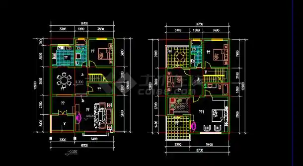 11套别墅户型设计方案全套cad图纸