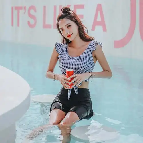 小清新可爱分体三件套韩国ins风性感比基尼显瘦小胸海边度假泳装