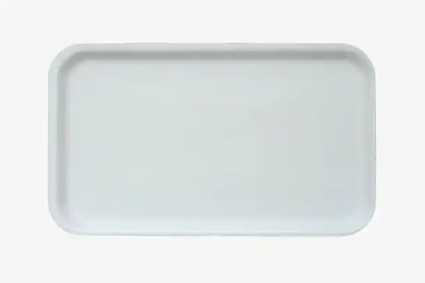 灰色长方形塑料碟子