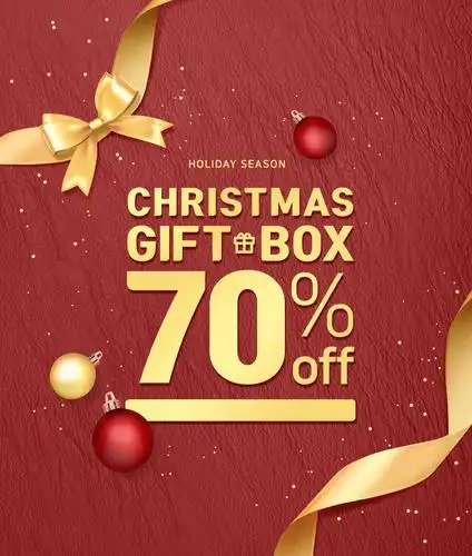 假期礼品促销冬季圣诞海报设计模板-变色鱼