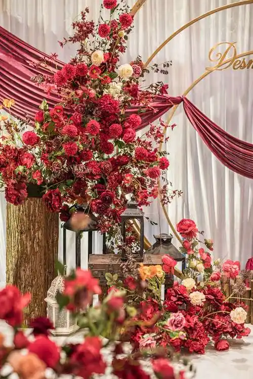 红色系复古婚礼