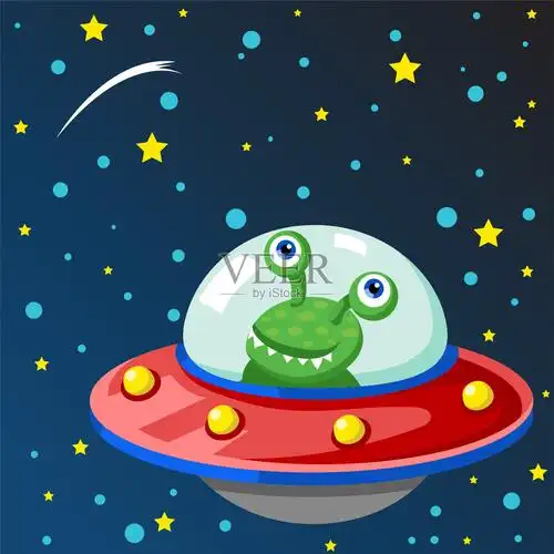 飞碟插画图片素材