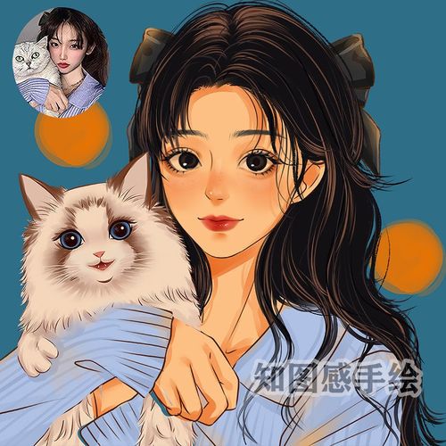 真人照片纯转手绘头像画定制q版情侣头像设计漫画人像卡通动漫约稿