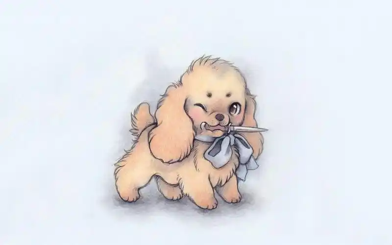 超可爱手绘狗狗艺术插画