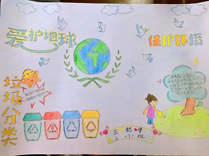 爱护地球保护环境,垃圾分类.
