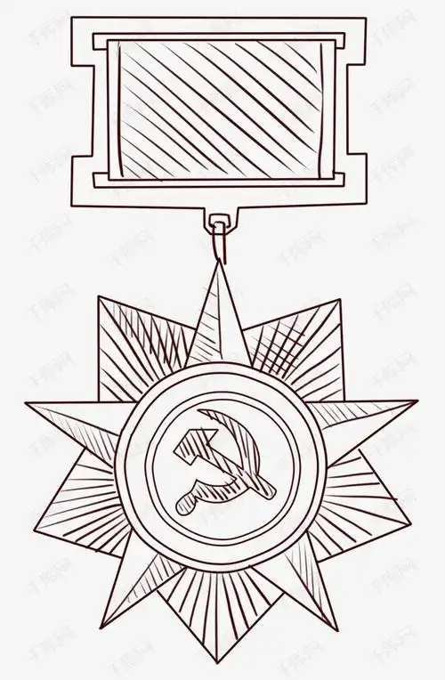 手绘线描徽章插画素材图片免费下载_高清psd_千库网(图片编号11233719