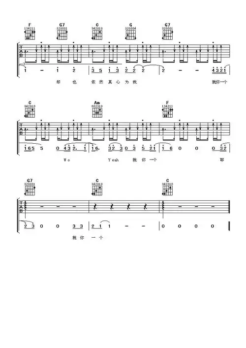 兄弟吉他谱c调阿潘音乐工场编配刘德华