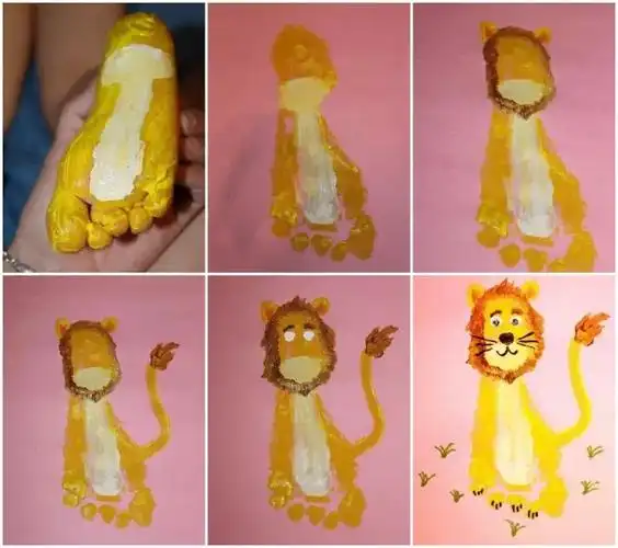 另类涂鸦创意脚掌画纪念孩子的成长超暖心