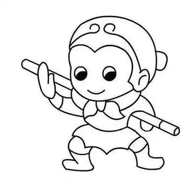 孙悟空简笔画教程图片彩色的美猴王孙悟空简笔画图片卡通动漫简笔画