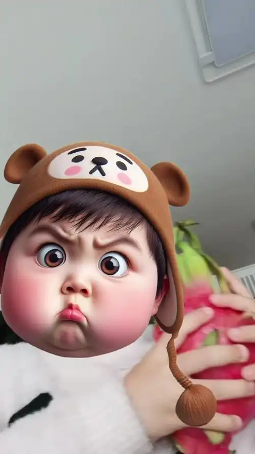 被迫营业的宝宝上线了 樱桃小嘴嘟嘟的脸 搞怪搞怪卡哇伊 孩子就是