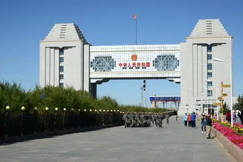 满洲里中俄边界 "中国国门"