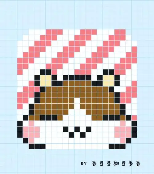 拼豆豆图纸 情侣女鼠宝宝 杯垫