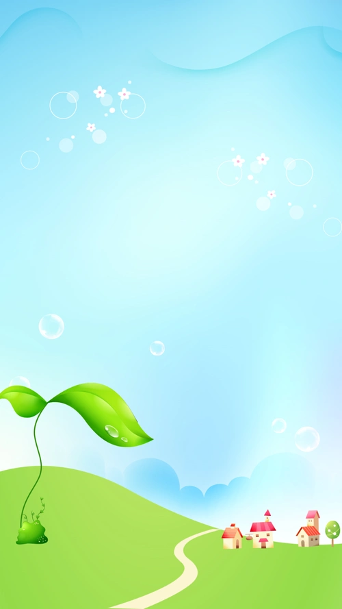 卡通蓝天草地风景h5背景