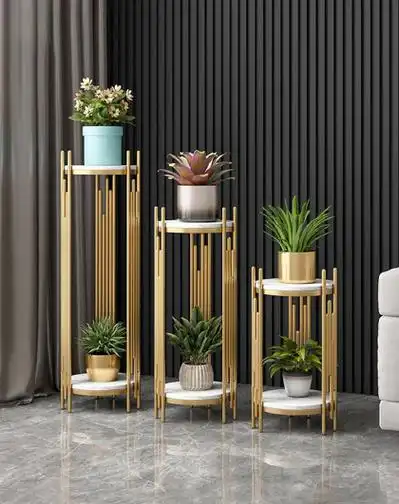 花架阳台多层客厅室内铁艺轻奢落地式摆件花盆架子置物架