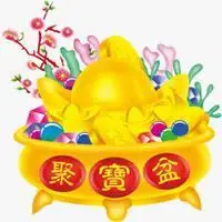 微信头像聚宝盆风水卡通 鸿运当头聚宝盆头像图片【点击鼠标右键下载