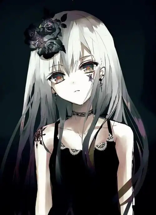 cg原画插画教程:诡异暗黑系动漫二次元美少女最美暗黑二次元少女与