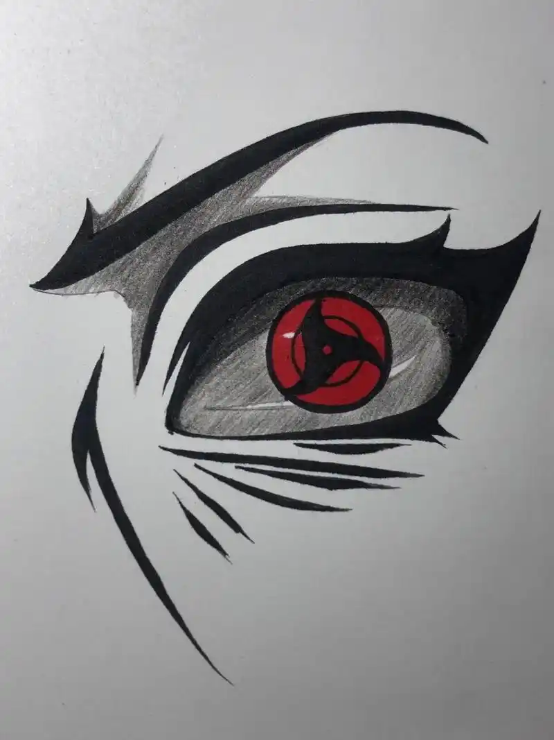 宇智波鼬神万花筒写轮眼.#手绘 #绘画过程 #万花筒写轮眼  - 抖音