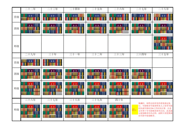 级别资历章组合演示