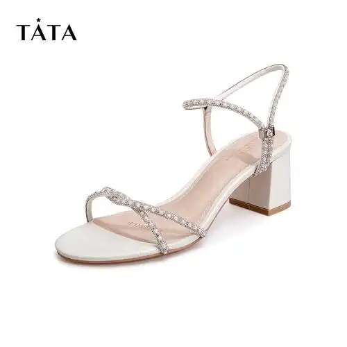 tata他她气质女士凉鞋ins仙女高跟鞋夏款粗2021时装凉鞋