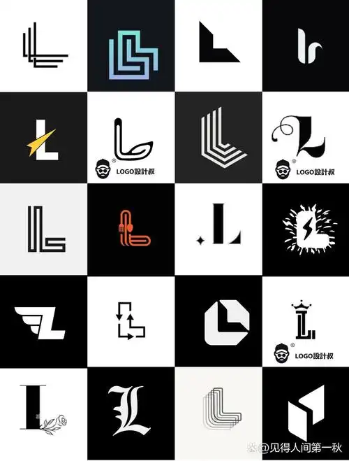 灵感采集90300个字母l元素图形logo设计分享