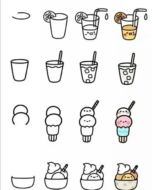 画手帐食物简笔画简单易画手账素材必备来自邓瑞宁子绘手账简笔画萌系