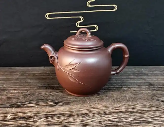 主播推荐容山堂宜兴紫砂壶紫泥竹段280cc虞军制作yj160