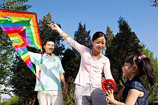 幸福之家,放风筝,公园