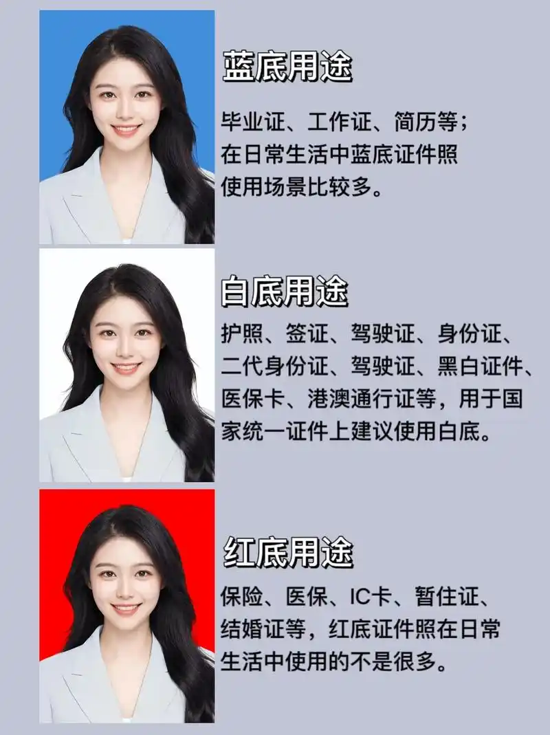 证件照常用尺寸和底色用途6015 #证件照 #一寸照 #证件照换 - 抖