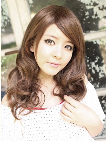 假发卷发中长 女士假发 自然中长卷发 女发型 甜美中发梨花头