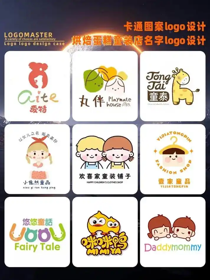 卡通图案logo|烘焙蛋糕童装店名字标志.卡通图案logo设 - 抖音