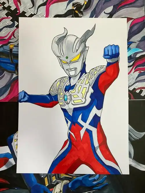 赛罗奥特曼马克笔手绘详细过程