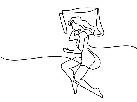 美女,睡觉,姿势,线条,绘画,枕头,矢量,插画
