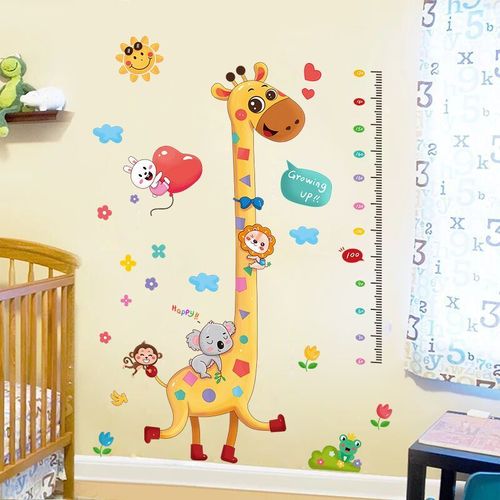 宝宝身高贴儿童房卡通墙壁墙纸房间装饰品玄关测量身高贴纸门贴画