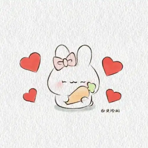 每天打卡手绘可爱简笔画含步骤胡萝卜兔09