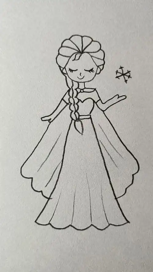 冰雪女王艾莎,小女孩都喜欢的哦,快和宝宝一起画一个吧-度小视