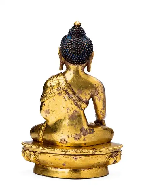 清代清代铜鎏金释迦牟尼佛像