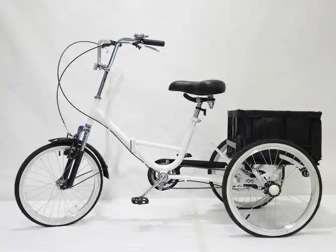 定制20英寸折叠人力三轮车 老年三轮自行车多功能拆卸购物车批发