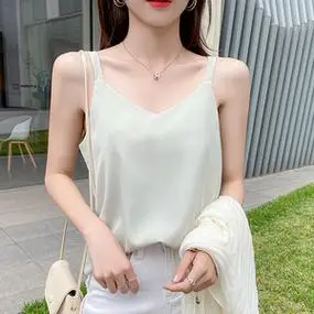吊带背心女夏内搭宽松百搭打底雪纺冰丝美背外穿设计感上衣ins潮