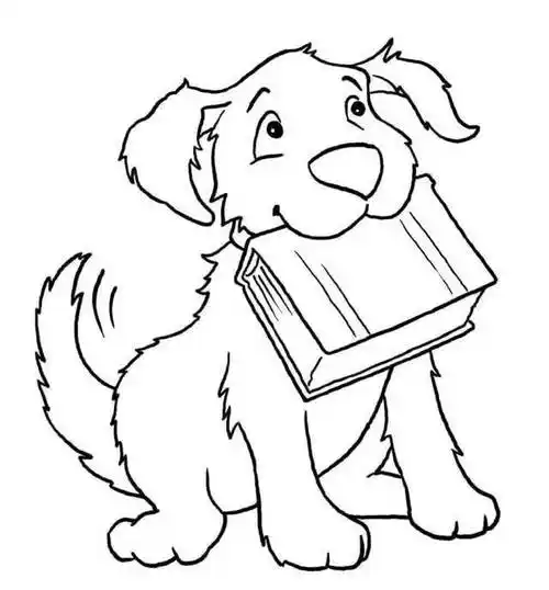 11张孩子们最喜欢的宠物狗狗卡通涂色简笔画