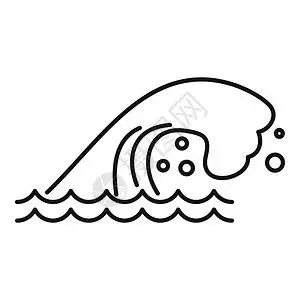 瞬间爆炸 若风自然海啸图示外观自然海啸矢量图示用于孤立白色背景的