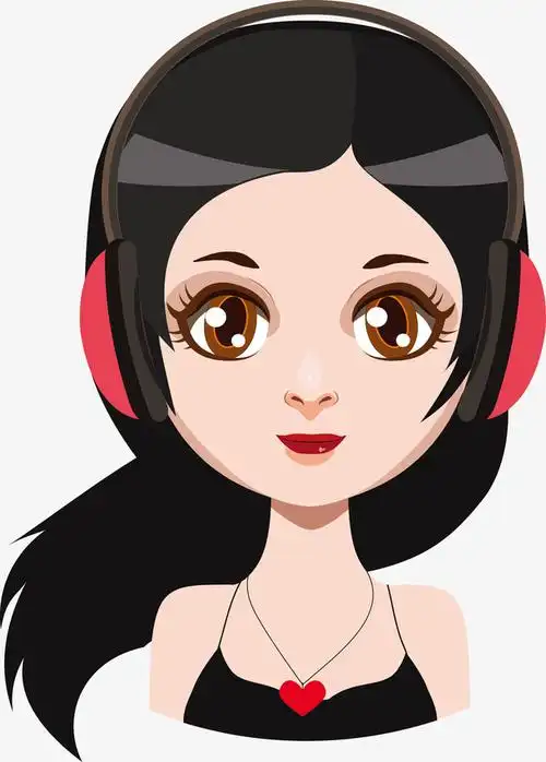 大眼睛矢量女孩图