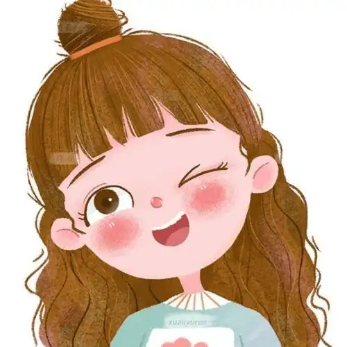 女生卡通头像丸子头